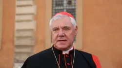 Il Cardinal Mueller fuori dal Palazzo del Sant'Uffizio, in una delle pause del Sinodo dei vescovi / Daniel Ibanez / ACI Group