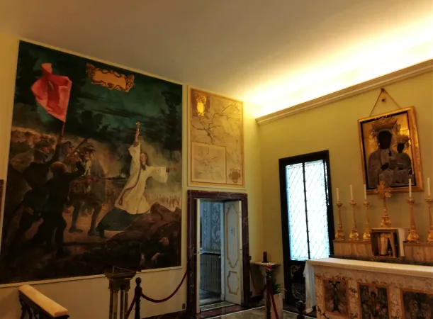 Palazzo Apostolico di Castel Gandolfo, il quadro della battaglia di Varsavia con Don Skorupka in primo piano | Palazzo Apostolico di Castel Gandolfo, il quadro della battaglia di Varsavia con Don Skorupka in primo piano | Credit Włodzimierz Rędzioch