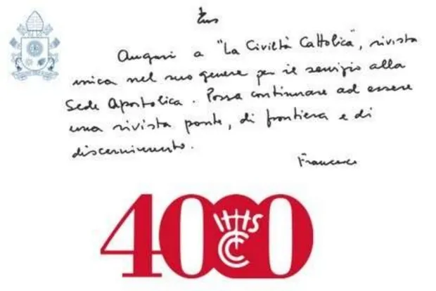 Gli auguri del Papa per il numero 4000 di Civiltà Cattolica  |  | Civiltà Cattolica