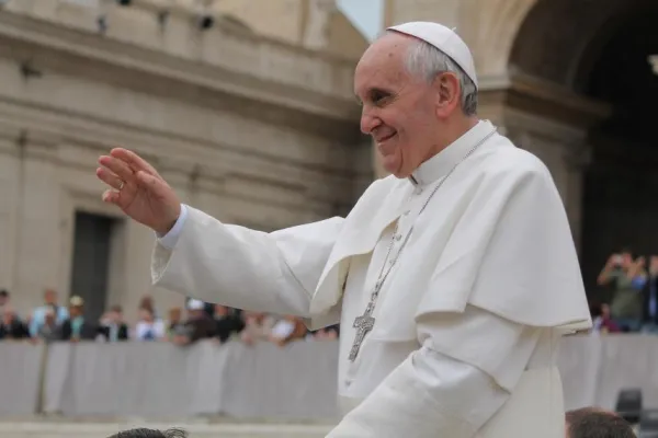 Papa Francesco durante una udienza generale, marzo 2013 / Stephen Driscoll / Catholic News Agency