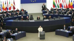 Papa Francesco durante il suo discorso al Parlamento Europeo, Strasburgo, 25 novembre 2016 / Alan Holdren / CNA 