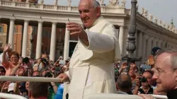 Un primo piano di Papa Francesco durante una udienza / CNA Archive