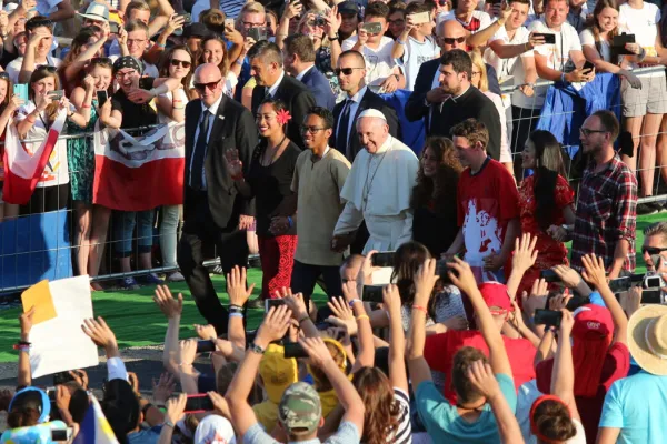 Papa Francesco alla veglia della Giornata Mondiale della Gioventù di Cracovia 2016, 30 luglio 2016  / Alan Holdren / ACI Group