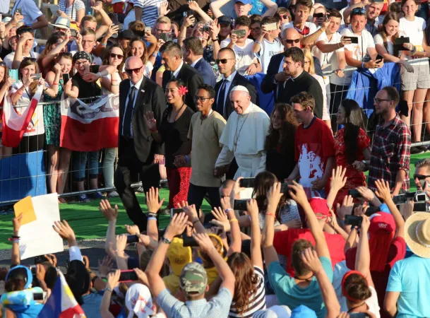 Papa Francesco alla GMG 2016 | Papa Francesco alla veglia della Giornata Mondiale della Gioventù di Cracovia 2016, 30 luglio 2016  | Alan Holdren / ACI Group