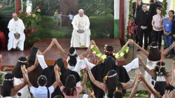 Papa Francesco incontra i popoli dell'Amazzonia durante il recente viaggio in Cile e Perù / Vatican Media / ACI Group