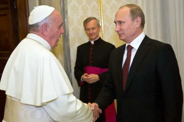 Uno dei passati incontri tra Papa Francesco e il presidente russo Vladimir Putin / CPP / ACI Stampa