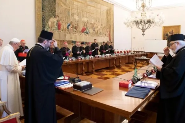 L'incontro di Papa Francesco con il Sinodo e i metropoliti della Chiesa Greco Cattolica Ucraina il 5 luglio 2019 / Vatican Media / ACI Group