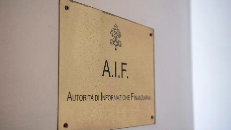 AIF | La targa dell'Autorità di Informazione Finanziaria, che si chiamerà ora Autorità di Informazione e Supervisione Finanziaria | Vatican Media