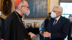 Il Cardinale Parolin con il presidente Mattarella al bilaterale dello scorso 2 marzo 2021 / Vatican News 