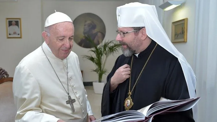 Papa Francesco, Sviatoslav Shevchuk | Papa Francesco e Sua Beatitudine Sviatoslav Shevchuk | Vatican Media / ACI Group