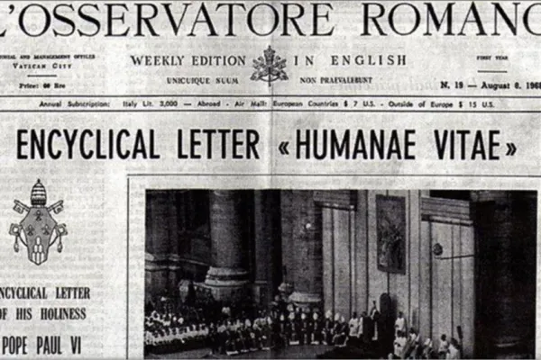 La prima pagina dell'Osservatore Romano edizione inglese che annunciava la promulgazione dell'Humanae Vitae / Vatican News 