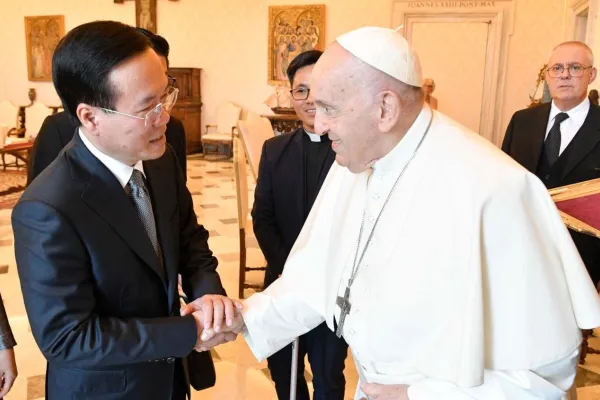 Papa Francesco con il presidente del Vietnam Vo Van Thuong, 27 luglio 2023 / Vatican Media / ACI Group