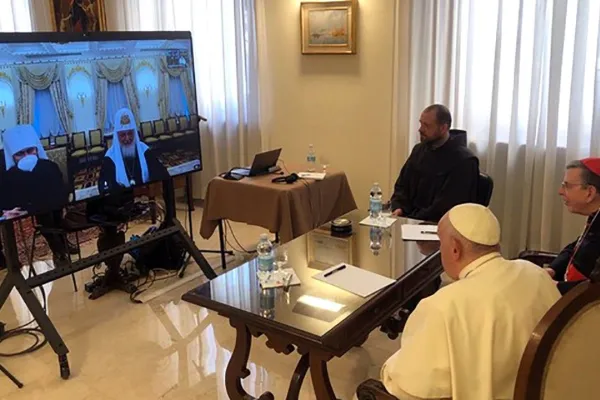 Papa Francesco in videoconferenza con Kirill, 16 marzo 2024 / Vatican Media