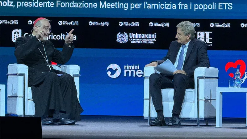 Il Cardinal Pizzaballa sul palco del Meeting di Rimini | Il Cardinal Pizzaballa sul palco del Meeting di Rimini | Credit Vatican Media