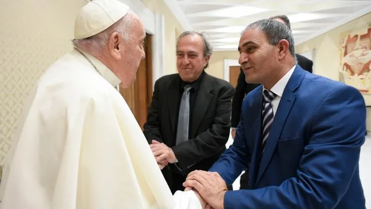 Bassam Aramin e Rami Elhanan con Papa Francesco |  | Vatican Media