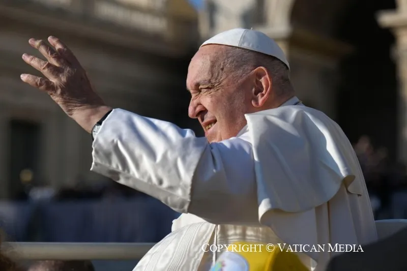 Papa Francesco durante un'udienza generale