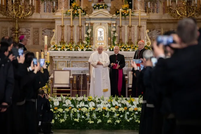 Il Papa a Budapest. Incontro con i Vescovi, i Sacerdoti |  | Daniel Ibanez / EWTN Pool Vatican