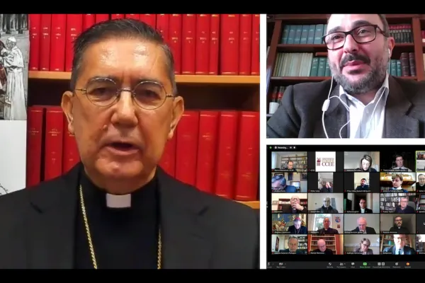 Tre momenti del webinar sul dialogo interreligioso promosso dal Dipartimento Dialogo Interreligioso del CCEE / CCEE