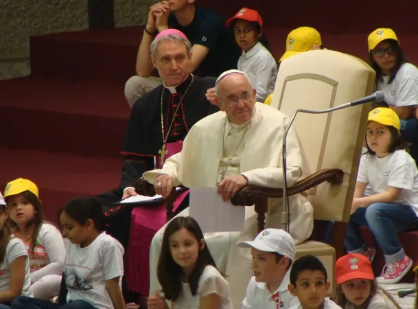 Papa Francesco con i bambini della Fabbrica della Pace |  | Marco Mancini - Aci Stampa