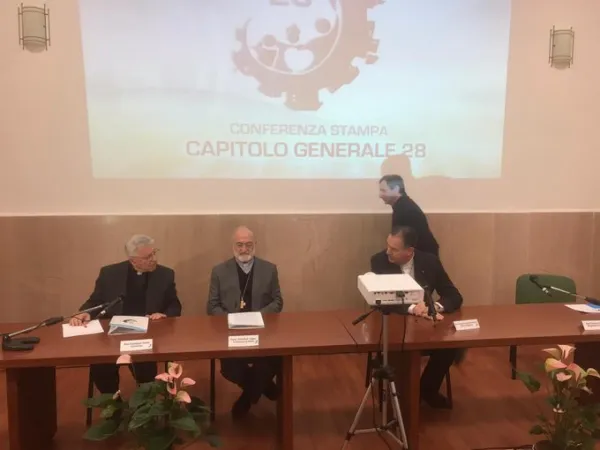 Capitolo Generale Salesiani | La conferenza stampa di presentazione del capitolo generale dei Salesiani. Da sinistra a destra: don Giuseppe Costa, il Cardinale Cristobal Lopez, il rettore maggiore Angel Artime Roma, 23 gennaio 2020 | AA / ACI Group