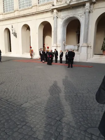 Steinmeier in Vaticano | L'arrivo del presidente Steinmeier al Palazzo Apostolico Vaticano  | Twitter Bernard Kotsch