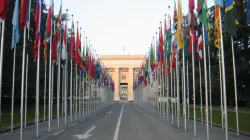 Le bandiere delle Nazioni Unite presso la sede ONU di Ginevra / UN