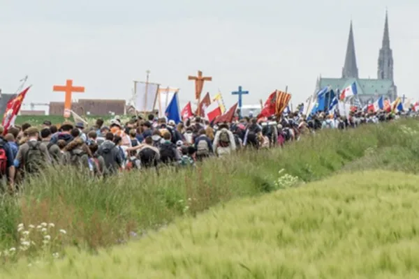 Una immagine del pellegrinaggio Parigi - Chartres di quest'anno / Twitter