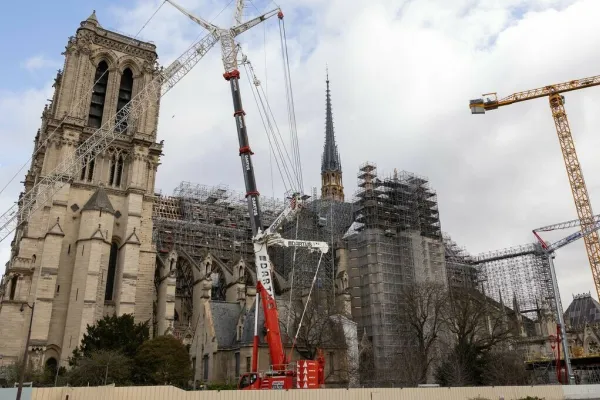 Una immagine del cantiere di Notre Dame de Paris / da X