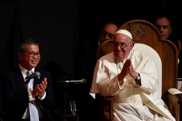 Papa Francesco durante l'incontro dei giovani a Singapore / Credit Daniel Ibanez/ Aci Group