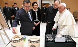 L'udienza di oggi di Papa Francesco con il Presidente della Repubblica del Kyrgyzstan, Sadyr Zhaparov. / Credit Vatican Media