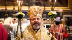 L'arcivescovo maggiore Sviatoslav Shevchuk durante la Divina Liturgia celebrata sulla tomba di San Giosafat in Basilica di San Pietro il 12 novembre 2022 / Arcivescovado maggiore della Chiesa Greco Cattolica Ucraina, segreteria di Roma