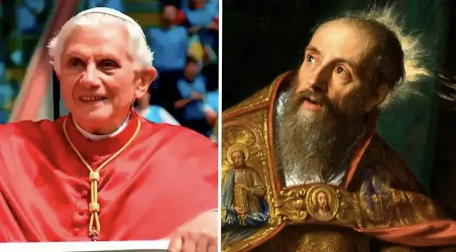 Benedetto XVI e Sant'Agostino |  | Vatican Media / Philippe de Champaigne