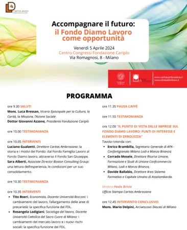 La locandina dell'evento |  | Arcidiocesi di Milano