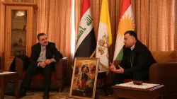 Arcivescovo Bashar Barda, arcivescovo di Erbil, e mons. Segundo Tejado Munoz, sottosegretario del Pontificio Consiglio Cor Unum, Arcivescovado di Erbil dei Caldei, 28 marzo 2015 / Daniel Ibañez  / ACI Group