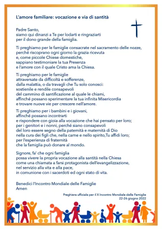 Il testo della preghiera per l'Incontro mondiale delle Famiglie  |  | DLFV