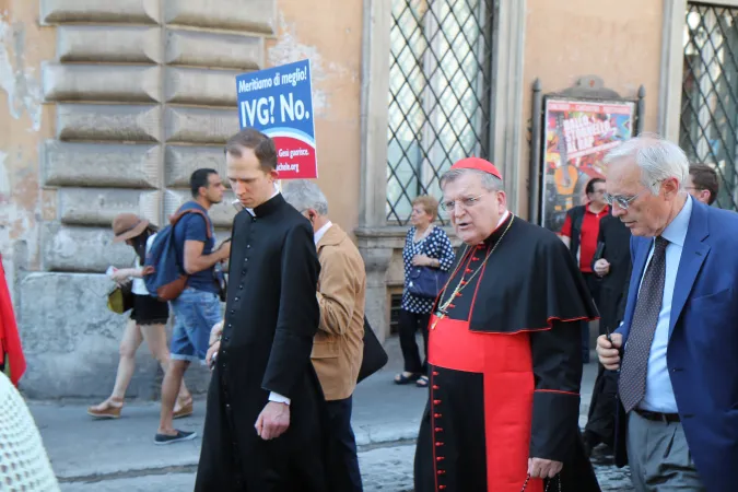 Marcia per la vita Burke | Il cardinale Burke al corteo | Martha Calderón/ACI group