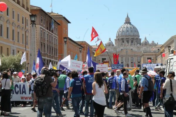 La marcia nei pressi di Piazza San Pietro / Martha Calderón/ACI group