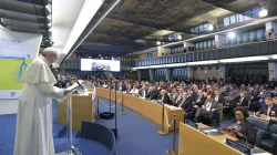 Papa Francesco durante il discorso pronunciato alla FAO, Roma, 16 ottobre 2017 / L'Osservatore Romano / ACI Group