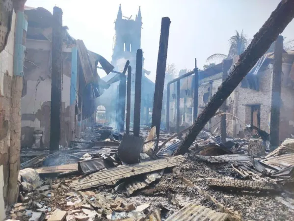 Chiesa dell'Assunzione, Chan Thar, Myanmar | La chiesa dell'Assunzione di Chan Thar distrutta | Asia News 