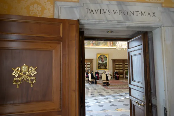 Papa Francesco durante l'udienza generale nella Biblioteca del Palazzo Apostolico, 11 marzo 2020 / Vatican Media / ACI Group