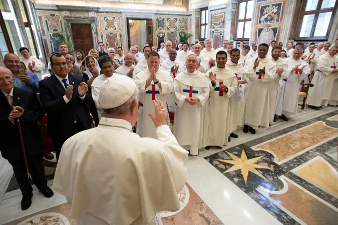 Papa Francesco, Trinitari | Papa Francesco incontra il capitolo generale dei Padri Trinitari, Sala Clementina, Palazzo Apostolico Vaticano, 15 giugno 2019 | Vatican Media / ACI Group