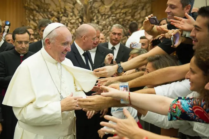 Papa Francesco durante un'Udienza in Aula Paolo VI |  | L'Osservatore Romano foto - ACI Group