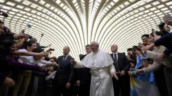 Papa Francesco durante una udienza in Aula Paolo VI, dove oggi ha incontrato i membri della Comunità Abramo / Vatican Media / ACI Group