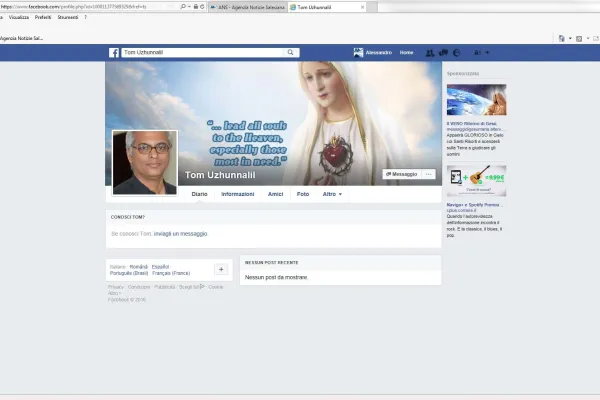 Pagina Facebook di padre Tom / Pagina Facebook 