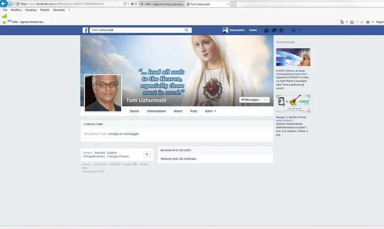 Pagina Facebook di padre Tom | Pagina Facebook di padre Tom | Pagina Facebook 