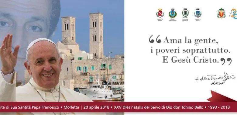 Il manifesto della visita del Papa |  | Diocesi di Molfetta