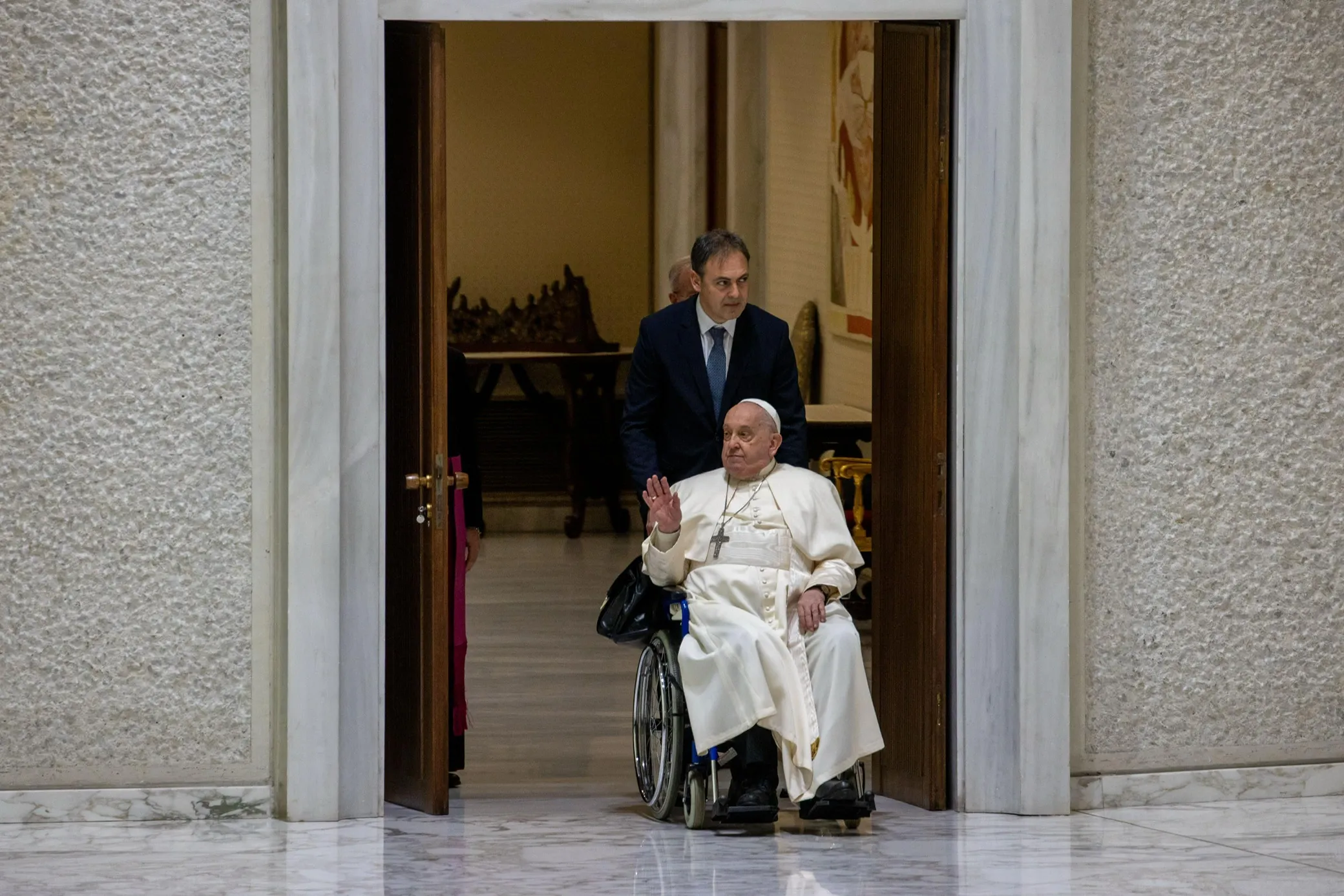 Papa Francesco durante un'udienza generale