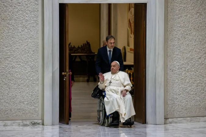 Papa Francesco durante un'udienza generale |  | Daniel Ibanez / EWTN