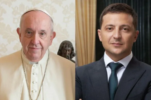 Papa Francesco e il presidente ucraino Volodymyr Zelenskyy. / Quirinale.it/President.gov.ua via Wikimedia