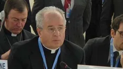 L'arcivescovo Ivan Jurkovic durante una sessione di lavoro alle Nazioni Unite / Vatican Media - You Tube